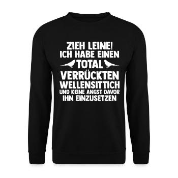 Vogel Sittch Wellensittich - Unisex Pullover - Schwarz - Vorne - Alina (178cm) & Michal (187cm)