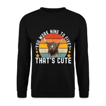 Vache des Highlands Hochlandkuh - Sweat-shirt Unisexe - noir - Devant - Alina (178cm) & Michal (187cm)
