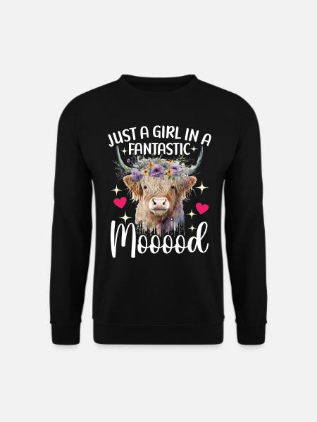 Highland Cow Hochlandkuh - Unisex Pullover - Schwarz