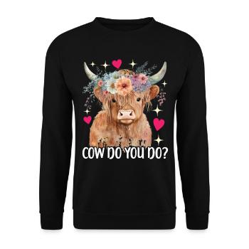 Vache des Highlands Hochlandkuh - Sweat-shirt Unisexe - noir - Devant - Alina (178cm) & Michal (187cm)