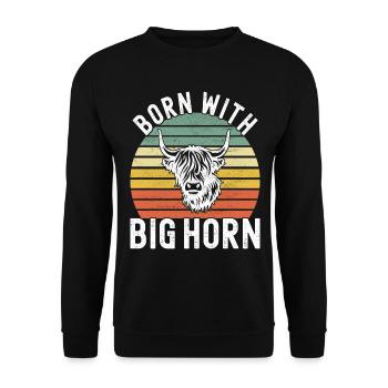Vache des Highlands Hochlandkuh - Sweat-shirt Unisexe - noir - Devant - Alina (178cm) & Michal (187cm)