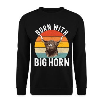 Vache des Highlands Hochlandkuh - Sweat-shirt Unisexe - noir - Devant - Alina (178cm) & Michal (187cm)