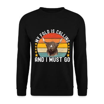 Vache des Highlands Hochlandkuh - Sweat-shirt Unisexe - noir - Devant - Alina (178cm) & Michal (187cm)