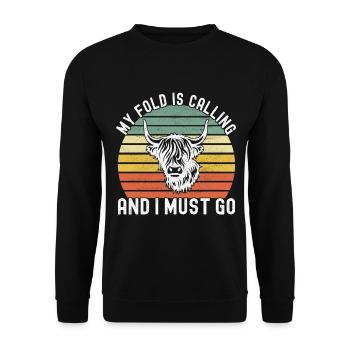 Vache des Highlands Hochlandkuh - Sweat-shirt Unisexe - noir - Devant - Alina (178cm) & Michal (187cm)