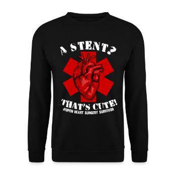 Transplantation cardiaque Chirurgie cardiaque Chirurgie cardiaque Chirurgie cardiaque Bypass - Sweat-shirt Unisexe - noir - Devant - Alina (178cm) & Michal (187cm)