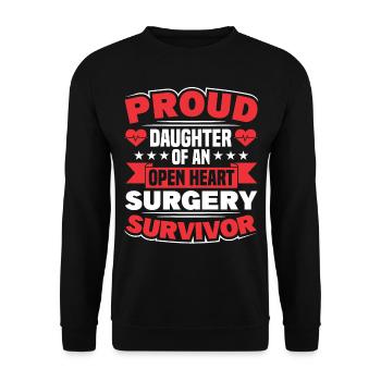 Transplantation cardiaque Chirurgie cardiaque Chirurgie cardiaque Chirurgie cardiaque Bypass - Sweat-shirt Unisexe - noir - Devant - Alina (178cm) & Michal (187cm)
