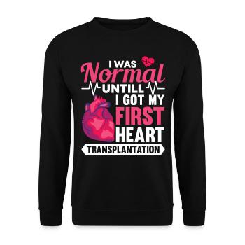 Transplantation cardiaque Chirurgie cardiaque Chirurgie cardiaque Chirurgie cardiaque Bypass - Sweat-shirt Unisexe - noir - Devant - Alina (178cm) & Michal (187cm)