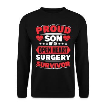 Transplantation cardiaque Chirurgie cardiaque Chirurgie cardiaque Chirurgie cardiaque Bypass - Sweat-shirt Unisexe - noir - Devant - Alina (178cm) & Michal (187cm)