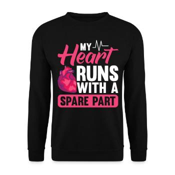 Transplantation cardiaque Chirurgie cardiaque Chirurgie cardiaque Chirurgie cardiaque Bypass - Sweat-shirt Unisexe - noir - Devant - Alina (178cm) & Michal (187cm)