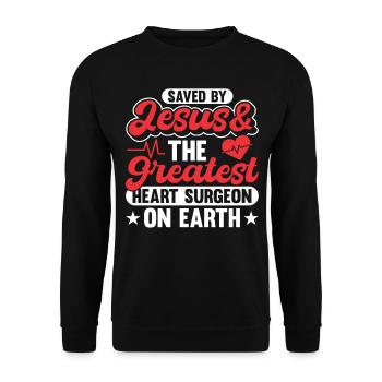Transplantation cardiaque Chirurgie cardiaque Chirurgie cardiaque Chirurgie cardiaque Bypass - Sweat-shirt Unisexe - noir - Devant - Alina (178cm) & Michal (187cm)