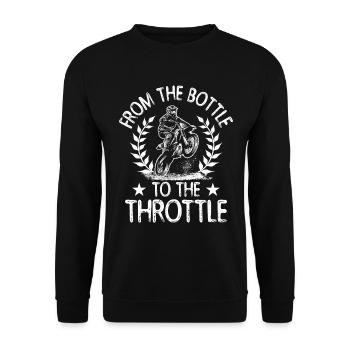 Von Der Flasche Zum Gas-dirtbike - Unisex Pullover - Schwarz - Vorne - Alina (178cm) & Michal (187cm)