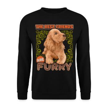 Cocker Spaniel, Chien, Aquarelle Vintage Dicton - Sweat-shirt Unisexe - noir - Devant - Alina (178cm) & Michal (187cm)