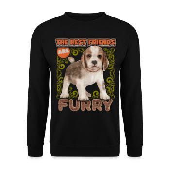 Beagle puppy, beagle dog, dog, vintage watercolor - Unisex Sweatshirt - black - Front - Alina (178cm) & Michal (187cm)