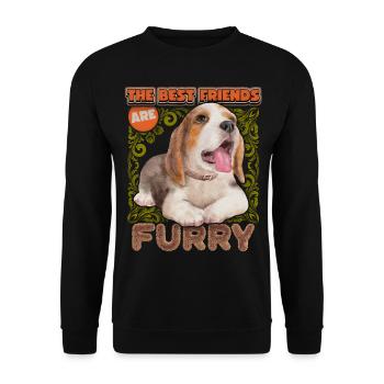 Beagle dog, beagle puppy, vintage watercolor saying - Unisex Sweatshirt - black - Front - Alina (178cm) & Michal (187cm)