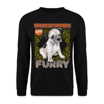 French Bulldog Puppy French Bulldog Saying - Unisex Sweatshirt - black - Front - Alina (178cm) & Michal (187cm)