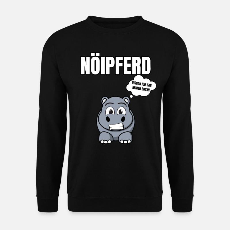 Gelangweiltes Nilpferd / Nölpferd / Keinen Bock - Unisex Pullover - Schwarz