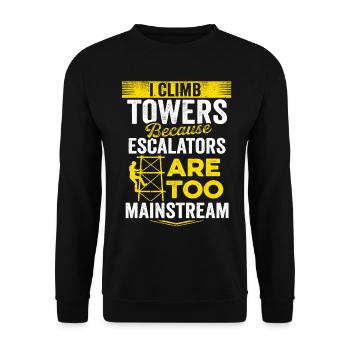 Cell Tower Climber Climbing Technician - Unisex Sweatshirt - black - Front - Alina (178cm) & Michal (187cm)