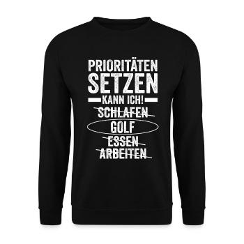 Golfspieler Golfer Golf - Unisex Pullover - Schwarz - Vorne - Alina (178cm) & Michal (187cm)