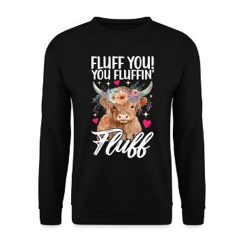 Vache des Highlands Hochlandkuh - Sweat-shirt Unisexe - noir - Devant - Alina (178cm) & Michal (187cm)