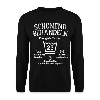 23. Geburtstag Schonend Behandeln 23 Teil Ist 23 - Unisex Pullover - Schwarz - Vorne - Alina (178cm) & Michal (187cm)