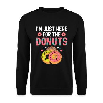 Ich Bin Nur Für Den Donuts-donut-donut-liebhaber - Unisex Pullover - Schwarz - Vorne - Alina (178cm) & Michal (187cm)