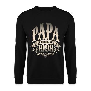 Papa Legend depuis 1998 Cadeau pour les pères fiers - Sweat-shirt Unisexe - noir - Devant - Alina (178cm) & Michal (187cm)