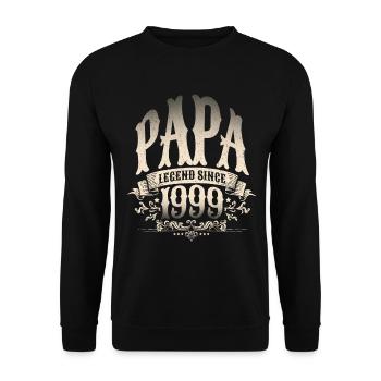 Papa Legend depuis 1999 Cadeau pour les pères fiers - Sweat-shirt Unisexe - noir - Devant - Alina (178cm) & Michal (187cm)