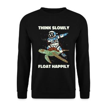 Space Astronaut Floating Wildlife Reptile Sea - Unisex Sweatshirt - black - Front - Alina (178cm) & Michal (187cm)