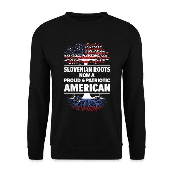 Né: Slovène, Slovénie, Américain, États-Unis - Sweat-shirt Unisexe - noir - Devant - Alina (178cm) & Michal (187cm)