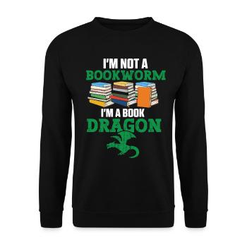 Bibliothekar Bücherwurm Bücherfreak Lesebibliothek - Unisex Pullover - Schwarz - Vorne - Alina (178cm) & Michal (187cm)