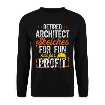 Architekt im Ruhestand Architektur im Ruhestand - Unisex Pullover - Schwarz - Vorne - Alina (178cm) & Michal (187cm)