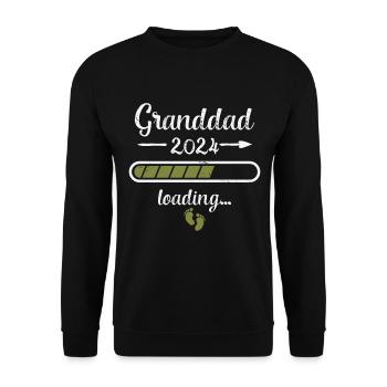 Grand-père 2024 chargement grossesse grand-père - Sweat-shirt Unisexe - noir - Devant - Alina (178cm) & Michal (187cm)