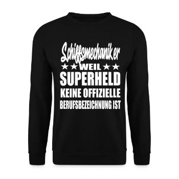Schiffsmechaiker Superheld Spruch - Unisex Pullover - Schwarz - Vorne - Alina (178cm) & Michal (187cm)