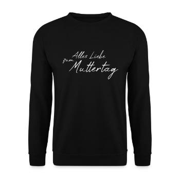 Alles liebe zum Muttertag - Unisex Pullover - Schwarz - Vorne - Alina (178cm) & Michal (187cm)
