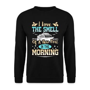 The Smell Of A New Port In The Morning Ship Cruise - Unisex Sweatshirt - black - Front - Alina (178cm) & Michal (187cm)