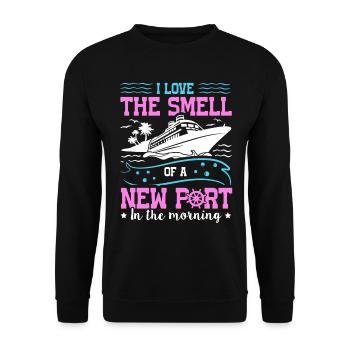 The Smell Of A New Port In The Morning Ship Cruise - Unisex Sweatshirt - black - Front - Alina (178cm) & Michal (187cm)