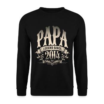 Papa Legend depuis 2014 Cadeau pour les pères fiers - Sweat-shirt Unisexe - noir - Devant - Alina (178cm) & Michal (187cm)