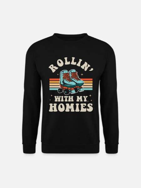 Inline Skate Geschenk Rollerskates Roller 70er - Unisex Pullover - Schwarz