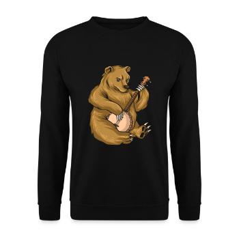 Banjo Shirts For Men Bluegrass Appalachia Folk - Unisex Sweatshirt - black - Front - Alina (178cm) & Michal (187cm)