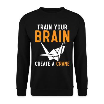 Train your brain Create a Crane Japa - Unisex Sweatshirt - black - Front - Alina (178cm) & Michal (187cm)