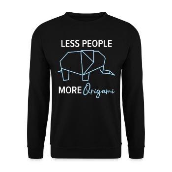 Moins de monde, plus de papier origami, ku japonais - Sweat-shirt Unisexe - noir - Devant - Alina (178cm) & Michal (187cm)