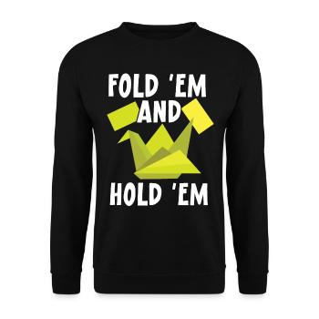 Fold 'em And Hold 'em Paper Art Japanese Art - Unisex Sweatshirt - black - Front - Alina (178cm) & Michal (187cm)