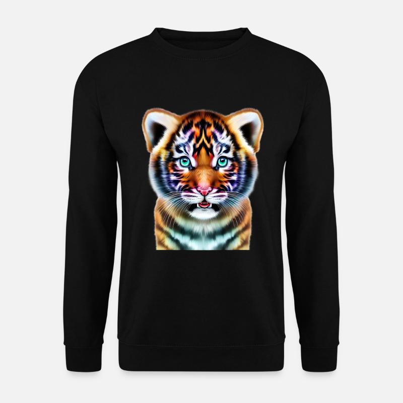 Farbenfroher Baby Tiger - Unisex Pullover - Schwarz