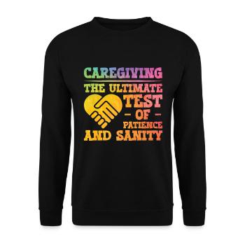 Caregiver Nurse Nursing Caregiving - Unisex Sweatshirt - black - Front - Alina (178cm) & Michal (187cm)