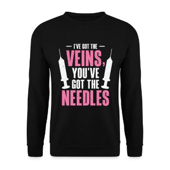 Phlebotomist Phlebotomy Nurse Tech - Unisex Sweatshirt - black - Front - Alina (178cm) & Michal (187cm)