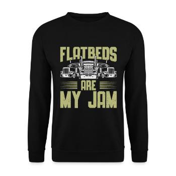 Pritschenwagenfahrer Lkw-Fahrer - Unisex Pullover - Schwarz - Vorne - Alina (178cm) & Michal (187cm)