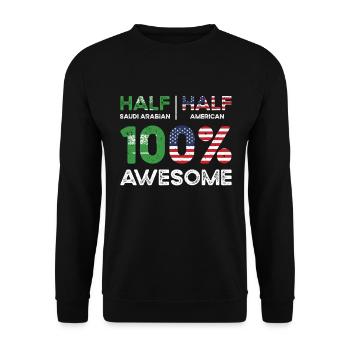 Born Saudi Arabian Saudi Arabia American USA - Unisex Sweatshirt - black - Front - Alina (178cm) & Michal (187cm)