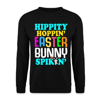 Easter Volleyball Holiday Rabbit Sport - Unisex Sweatshirt - black - Front - Alina (178cm) & Michal (187cm)