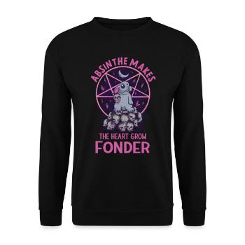 Satan Beelzebub Teufel Gothic Pentagram Mystisch - Unisex Pullover - Schwarz - Vorne - Alina (178cm) & Michal (187cm)