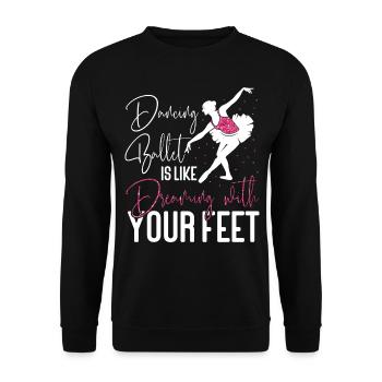 Ballet Dancer Dance Girl Ballerina - Unisex Sweatshirt - black - Front - Alina (178cm) & Michal (187cm)